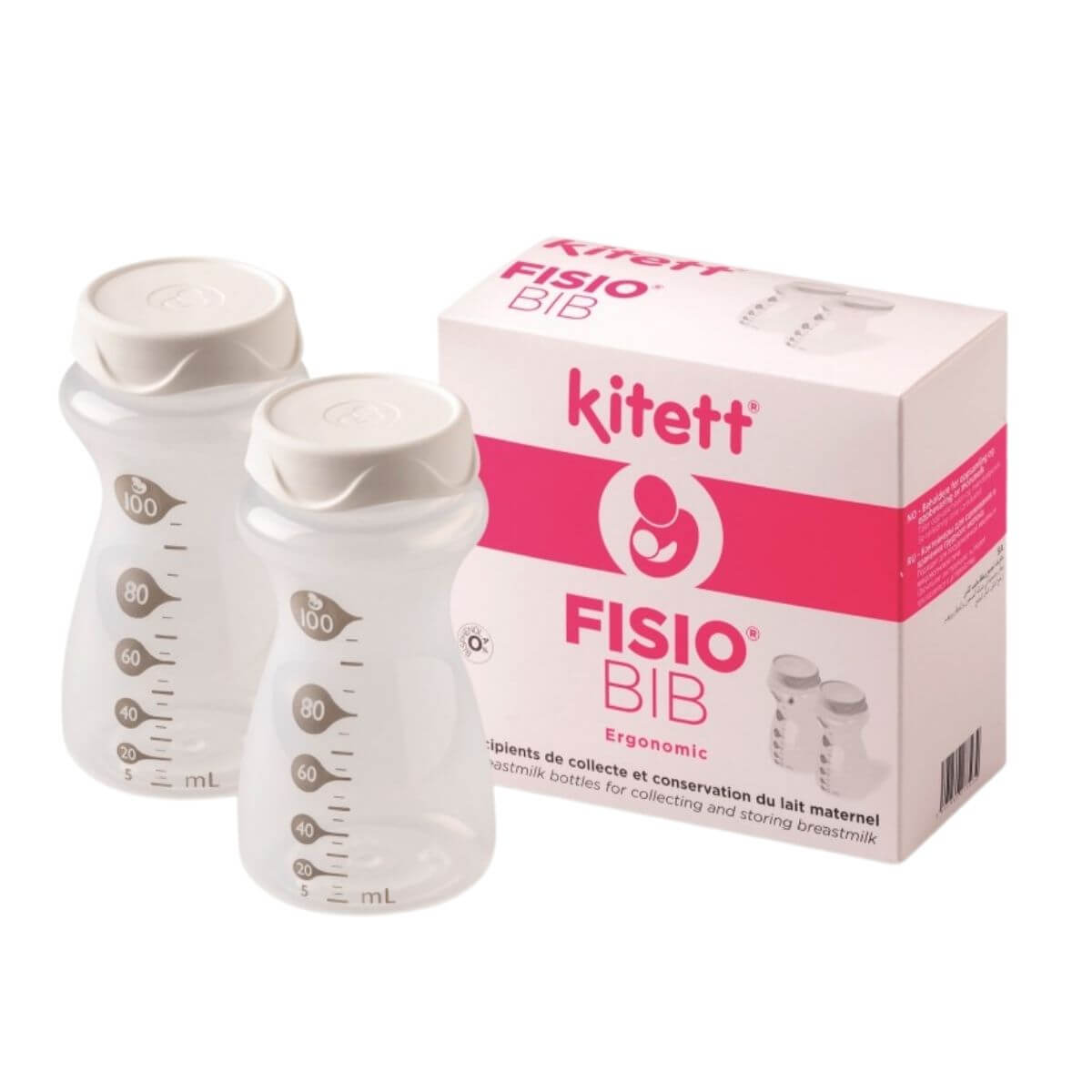 Lot de 2 récipients pour lait maternel (2x100ml) Fisio Bib