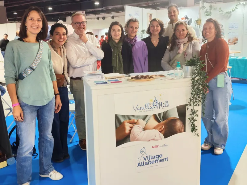 Équipe de professionnels VanillaMilk lors du Salon Baby de Champerret à Paris en 2025